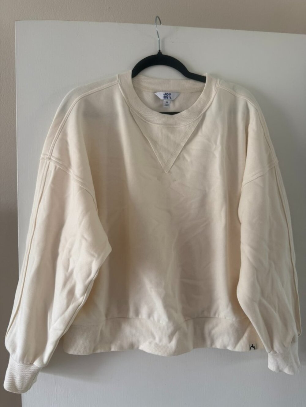 JoyLab Cream Cropped Crewneck Sweatshirt Size M